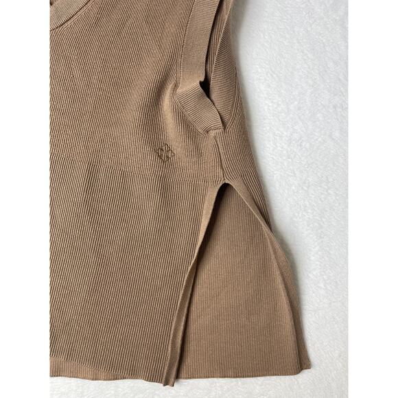 By Malene Birger Knit Side Slit Tan Sweater Vest sz XS Boho Euro Lagenlook - Picture 7 of 13